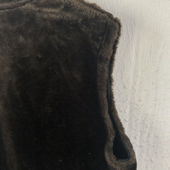 Vintage Carol Wier Vegan Fur Vest Womens Extra Large Brown Faux USA Mobwife - Picture 13 of 13